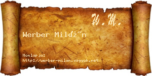 Werber Milán névjegykártya