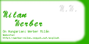milan werber business card